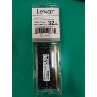 全新未拆封-Lexar雷克沙DDR4 3200-32GB SO-DIMM 1.2V NAS筆電記憶體，捷元代理，終身保固