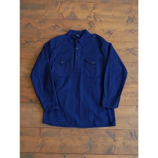 70s Sweden Navy Pullover Shirt 古著 瑞典 公發 海軍 開襟 襯衫