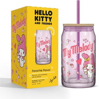 預購💜空運💜美國專櫃 三麗鷗 JoyJolt 玻璃杯 吸管杯子 水杯 禮盒 Kitty My Melody美樂蒂