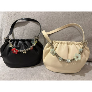 🇰🇷SAMO ONDOH Shoulder Egg Bag S lambskin 黑&奶油黃