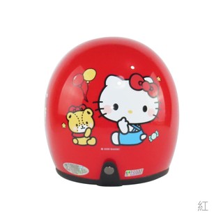 華泰 安全帽 K-803 KT06 KITTY 小熊款 紅色 卡通圖案 復古帽 全拆洗 正版授權 半罩
