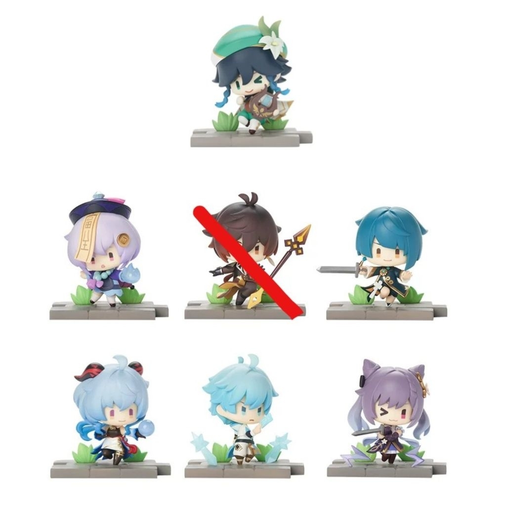 原神 「戰場英姿」主題系列盲盒 蒙德 璃月篇 溫迪 刻晴 甘雨 七七 行秋 重雲 菲謝爾