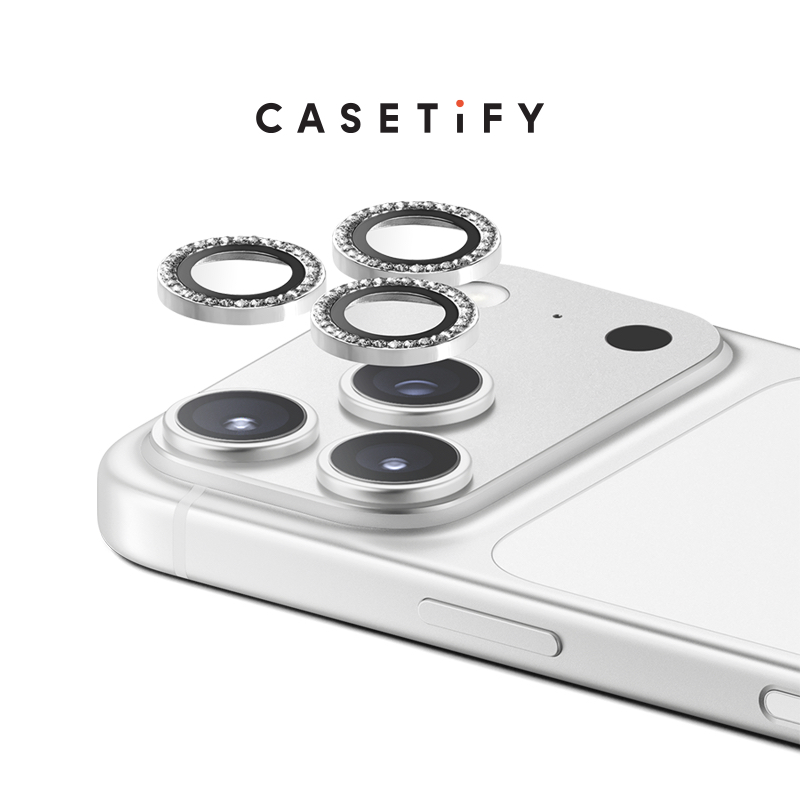 CASETiFY 鏡頭保護貼/銀水鑽鏡頭貼 iPhone 17/17 Air/17 Pro/17 Pro