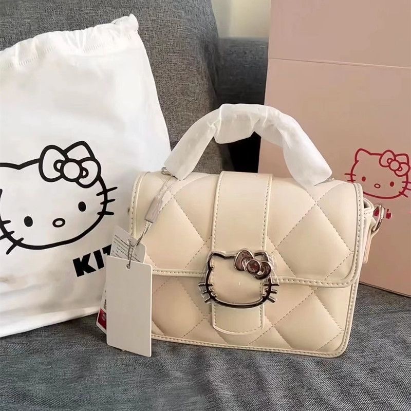 kitty斜挎包🎀 kitty手提包斜挎pu材質生日禮物 小方包 凱蒂貓包包 鏈條包 單肩包 肩背包 可愛包包 側背包