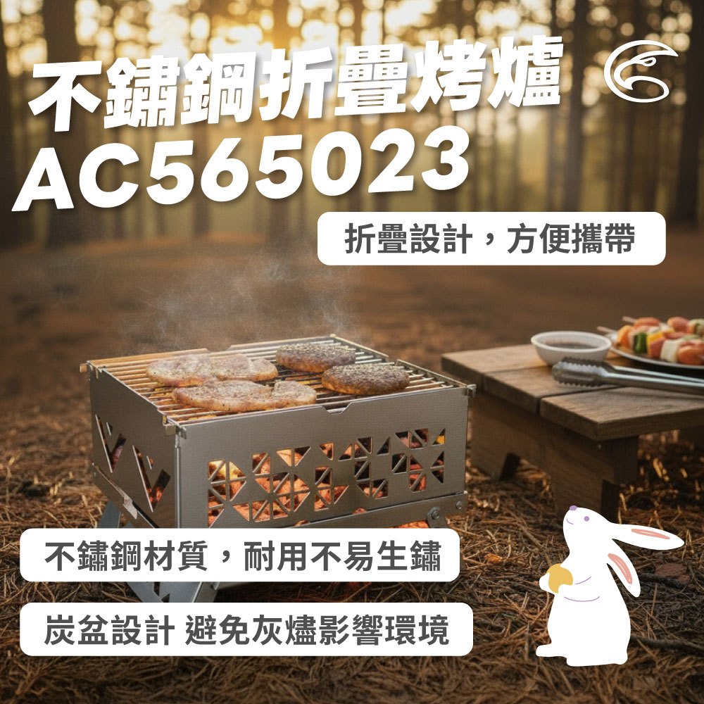 ADISI 不鏽鋼折疊烤爐AC565023 / 烤肉架 焚火台 烤肉 露營