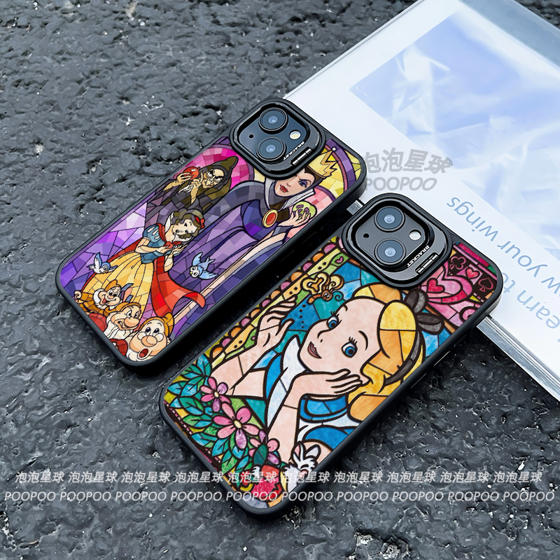 白雪公主 毒蘋果巫婆 磨砂手機殼 iPhone 17 16 15 14 13 12 11 Promax 鏡頭支架 磁吸殼