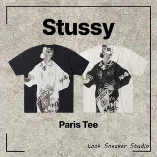 路克 Look👀 Stussy Paris Tee 短T 黑 白 上衣 短袖 黑 白 自然色 街頭 短Tee