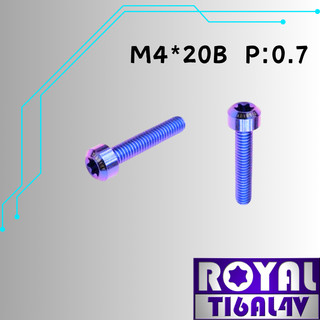 【瘋螺絲】ROYAL 鈦合金螺絲★ M4*20B P:0.7 錐形螺絲★64鈦/正鈦/鈦合金螺絲★出貨附發票★幻彩藍