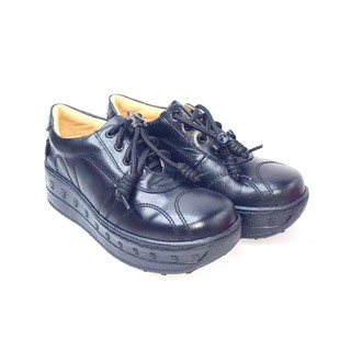 Zobr 路豹 牛皮 厚底 氣墊休閒鞋NO:1B73 顏色:黑色 鞋跟高度：4.3公分 厚底 非輕量款