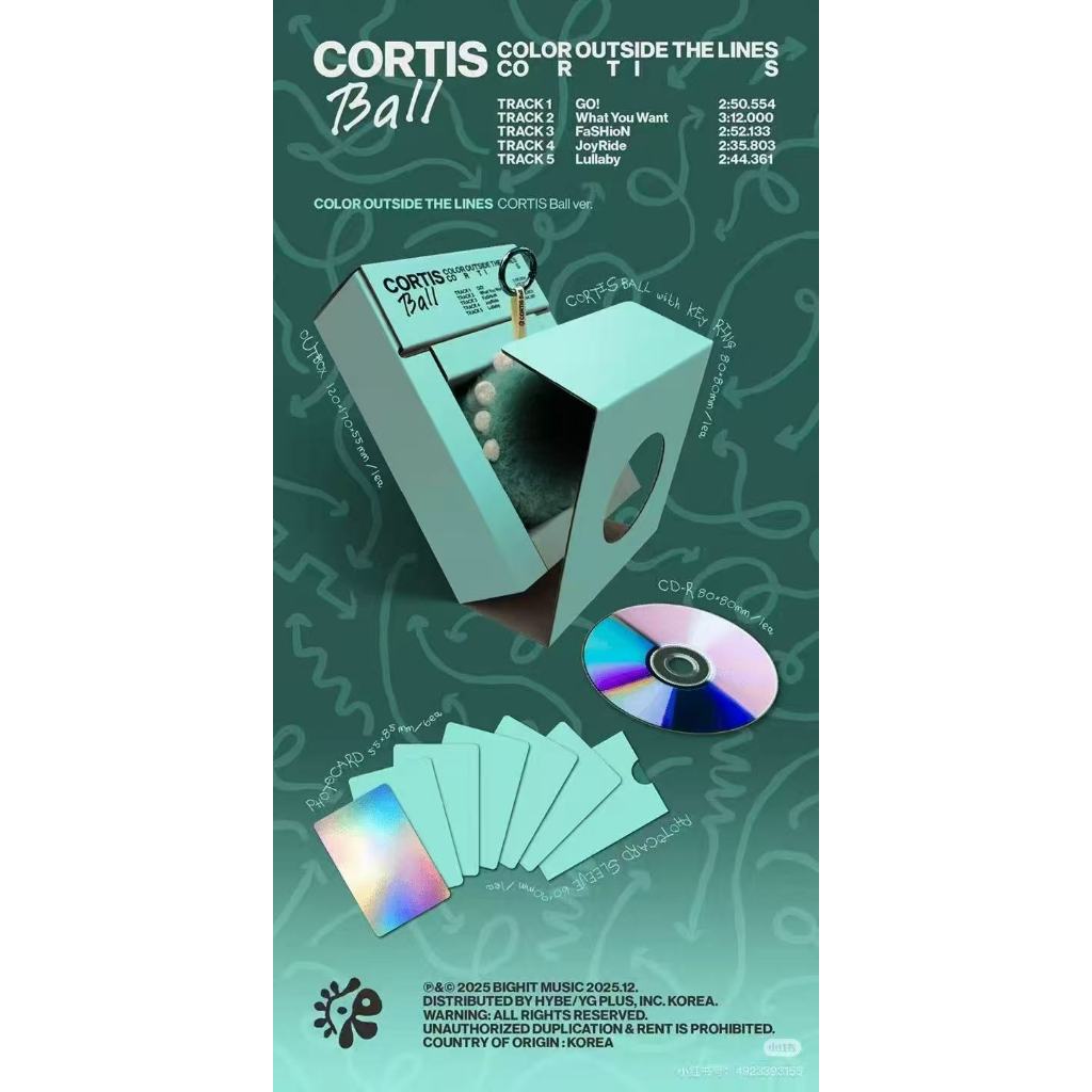 ⭐️韓國正版代購⭐️CORTIS - The 1st 新專ball毛絨掛件全套含小卡可許願CORTIS  新專輯1