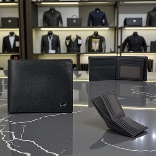 *【寧寧精品】台中35年老店 BRAUN BUFFEL 德國小金牛 黑/咖啡 14卡短夾 BF348-317 男短夾區