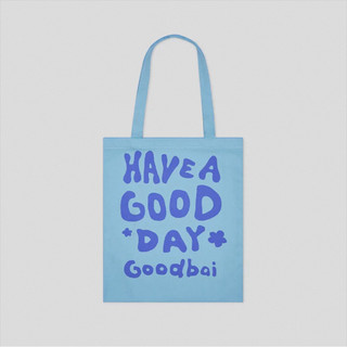 Good bai have a good day 藍色薄款簡易收疊帆布袋