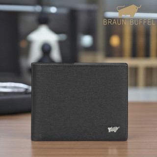【寧寧精品】台中35年皮件店 德國小金牛短夾 BRAUN BUFFEL 瓦拉頓 5卡透明窗皮夾 BF397-316-BK