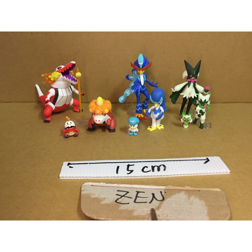 【拆擺】 正版 帕底亞地區 御三家 全套 潤水鴨 呆火鱷 新葉喵 蒂蕾喵 魔幻假面喵 寶可夢 SCALE WORLD