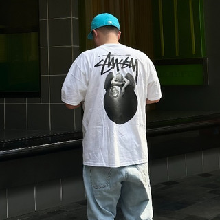全館免運 Stussy Angel Tee 天使黑8雕塑logo 8球系列 美式復古T恤 男女同款 Stussy T恤