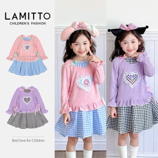 Chumei 童裝小舖🎀 秋冬新品✨現貨供應 學院甜心三麗鷗拼接洋裝 庫洛米｜美樂蒂