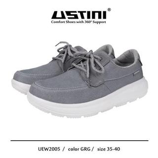 【千禾漾】Ustini我挺你健康鞋 水土服氣 - 綁帶布鞋 - 清水灰(女款 )灰色休閒鞋