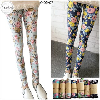 現貨 ⓔureka G-05-07 內搭褲 花朵 圖案印花 Leggings 九分MODAL棉