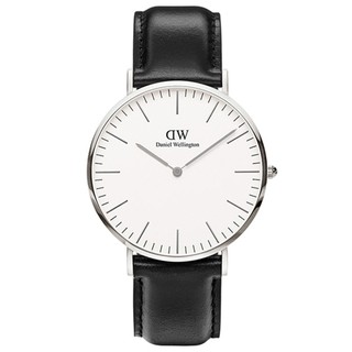 Daniel Wellington DW 手錶 Classic Sheffield 40mm爵士黑真皮皮革錶 DW001