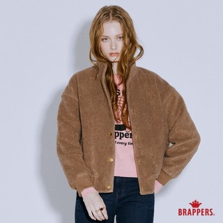 BRAPPERS 女款 立領毛絨排釦外套-咖啡