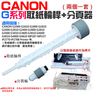 【呆灣現貨】CANON G系列 取紙輪桿+分頁器（兩個一套）＃B03036C G1010 G2010 G3010 進紙器