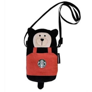 【EM】星巴克starbucks萬聖熊收納包可調節掛繩小包