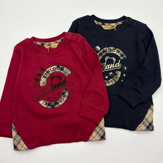 金安德森童裝/男童長袖 小熊英文刺繡 棉質長袖 深色休閒長袖 22126