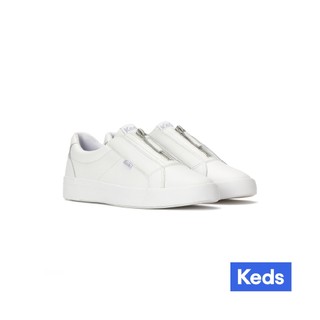 Keds PURSUIT ZIP 皮革懶人拉鍊小白鞋 WH68978