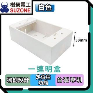 🔥現貨/多件享優惠【樹榮電工SUZONE】一連明盒(白色) 明BOX/開關盒/插座盒/塑膠盒