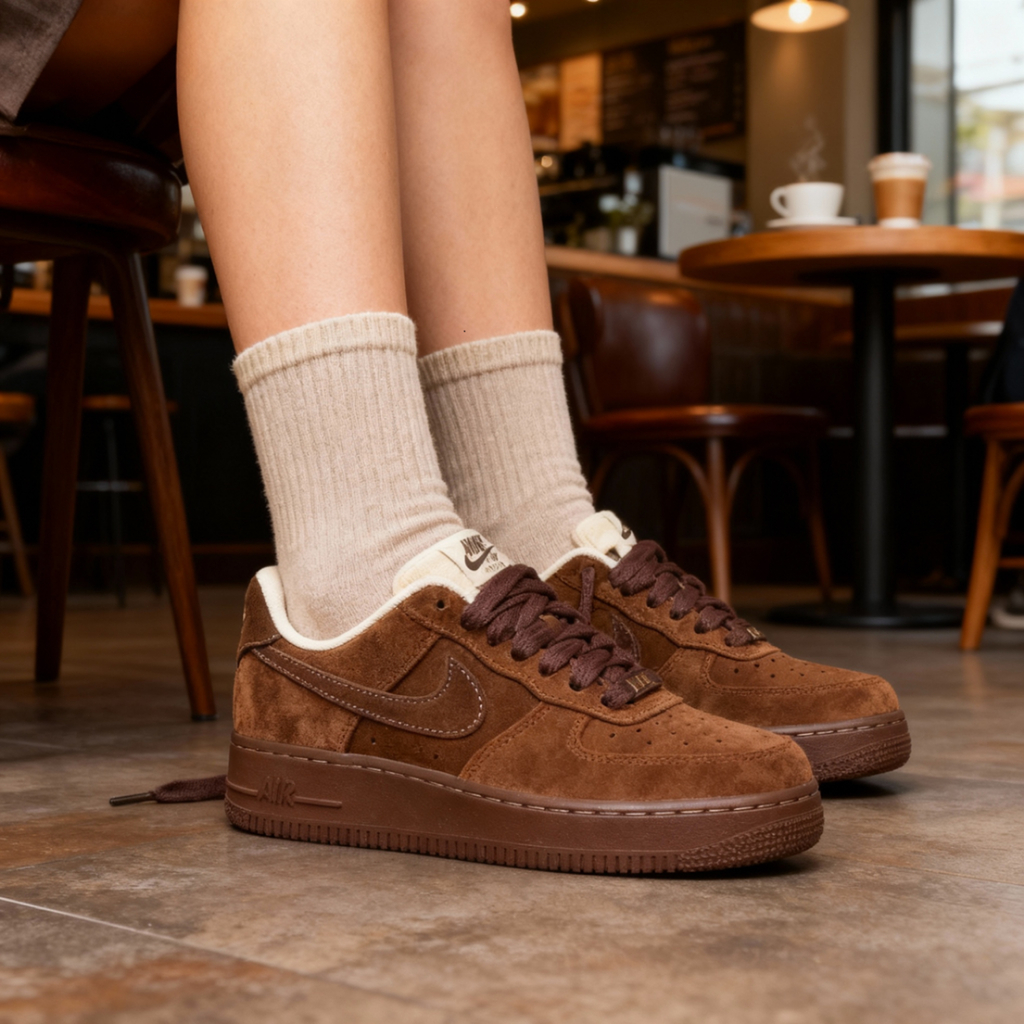 🔥革調 Nike Air Force 1 Cacao Wow 秋季美式復古 板鞋 男女同款 百搭時尚 棕色