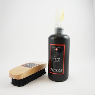 瑞士 Swissvax Leather Cleaner 250ml+Leather Brush 真皮皮椅清潔劑套組 好蠟
