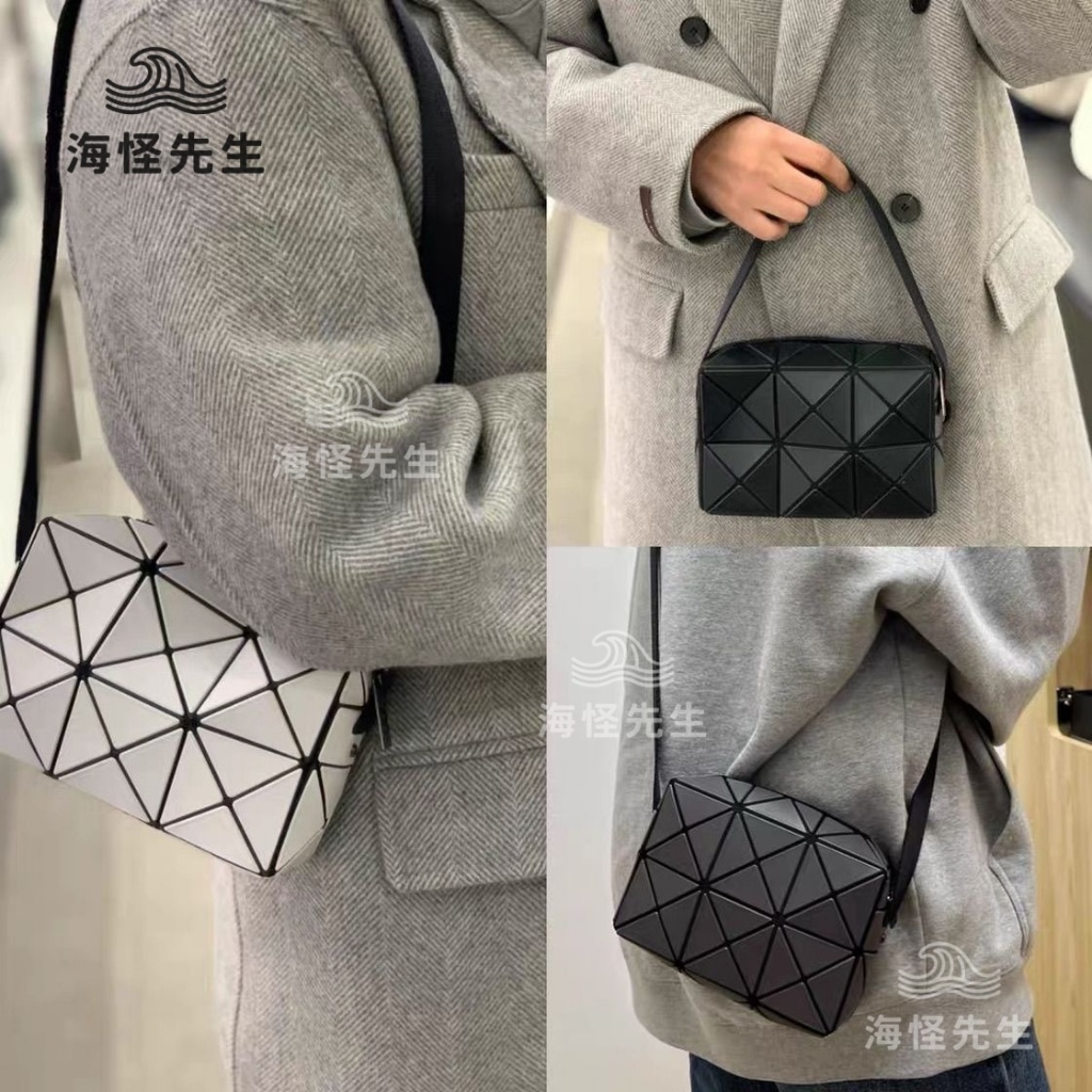 台灣優品 日本女包小方包几何菱格丘比盒子包单肩斜挎包小众百搭斜背包單肩包女單肩包 大容量单肩包 防水單肩包斜挎包單肩