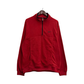NIKE 紅色 Fleece半拉鍊上衣 二手 古著 蘑菇分隊