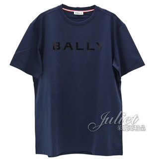 【茱麗葉精品】BALLY 66313236 M5BAH25F 經典LOGO棉質短T恤.深藍 現貨在台