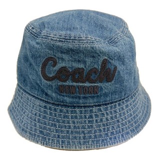 【COACH】字母 LOGO牛仔漁夫帽(S/XS深藍)