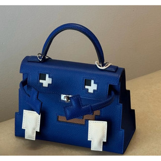 國外💗愛馬仕 hermes kelly doll picto 馬賽克娃娃 皇家藍 U刻