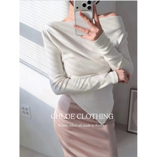 🇰🇷Chloe C. 韓國東大門服飾🇰🇷 正韓一字領皺摺長袖上衣
