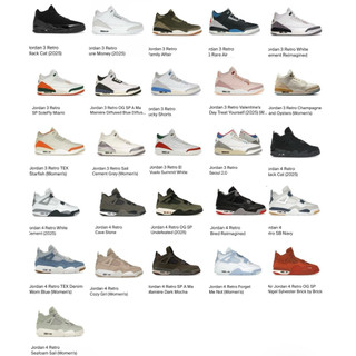 【XH sneaker】 Air Jordan 3/4 2025 Retro代購商品區 歡迎攜帶尺碼和配色報價