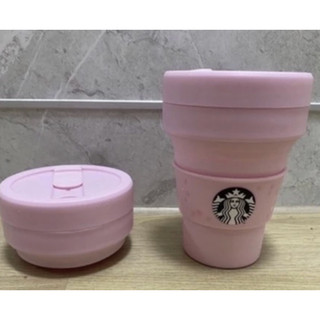 【全新】星巴克 環保杯 飲料杯 馬克杯 水壺 stojo 矽膠摺疊杯 櫻色魔法折疊 隨行杯 零食杯 咖啡杯 355ml
