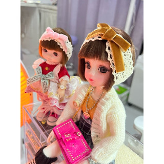 小小的小世界 娃娃屋 微縮 mjd BJD 6分 12分 ob細絨 蝴蝶結 復古風 娃用 髮帶