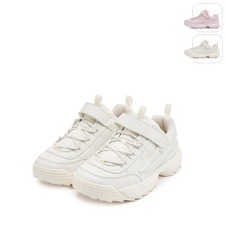 【FILA】大童款 KIDS DISRUPTOR 復古鋸齒老爹鞋-白 3-J143Z-100
