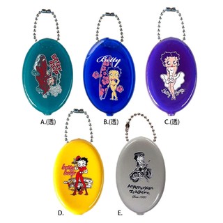 (I LOVE 樂多)日本進口 BETTY BOOP 貝蒂 圖案 橢圓零錢包 鑰匙圈 吊飾 5款
