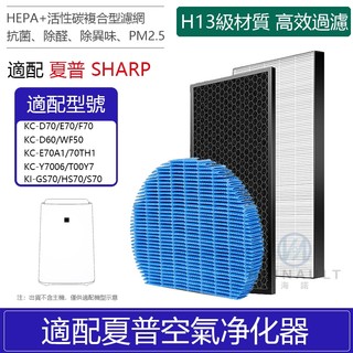 適用 夏普 SHARP 空氣清淨機 HEPA 複合型 KC-D70 E70 F70 WF50-W 抗菌型濾網 濾芯