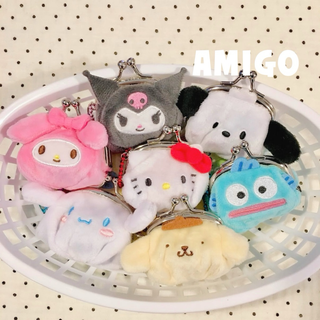 日本 三麗鷗 kitty 美樂蒂 人魚漢頓 酷洛米 布丁狗 大耳狗 帕恰狗 頭型 零錢包 錢包 口金包 鑰匙圈 吊飾掛飾