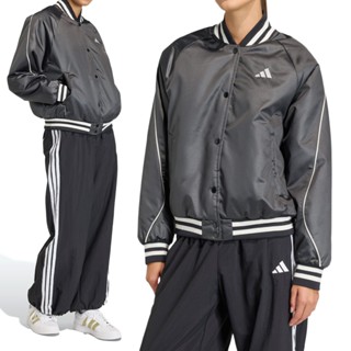 Adidas W STADIUM INS J 女款 黑色 保暖 運動 立領 外套 JZ6919