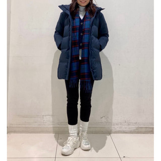 Uniqlo 無縫羽絨短大衣/深藍色/XS
