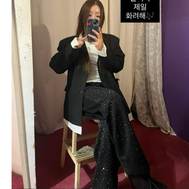 Super Shy🖤Momazu✔️預購水鑽款休閒棉褲