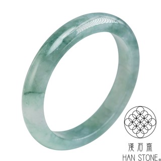 【漢石齋】天然翡翠A貨 手鐲玉鐲 冰種飄花(手圍18.4/ 版寬11.7mm)
