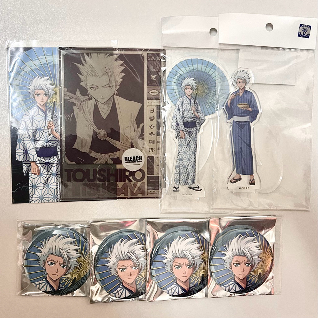 【可直接下單】死神 Bleach 日番谷冬獅郎 番傘 緣日 原畫展 徽章 壓克力 立牌 特典 明信片