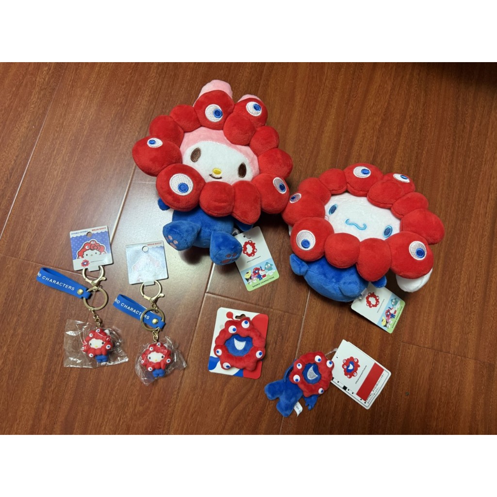 (全新未拆)🎡2025大阪世博限定🎡三麗鷗 × 脈脈聯名玩偶娃娃+Hello Kitty吊飾鑰匙圈+脈脈吊飾+脈脈髮夾